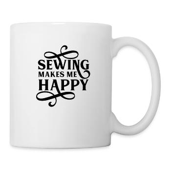 Sewing makes me happy seamstress tailor - Mug - white - Right