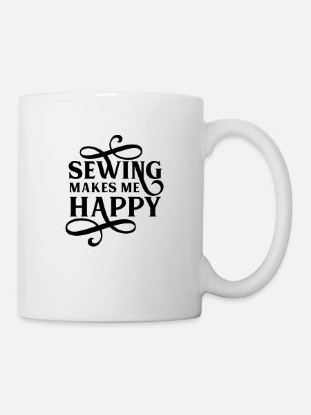Nähen macht mich glücklich Näher Schneider - Tasse - Weiß