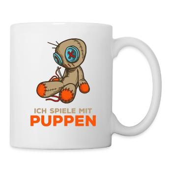 Ich spiele mit Puppen - Voodoo Puppe - Sarkasmus - Tasse - Weiß - Rechts