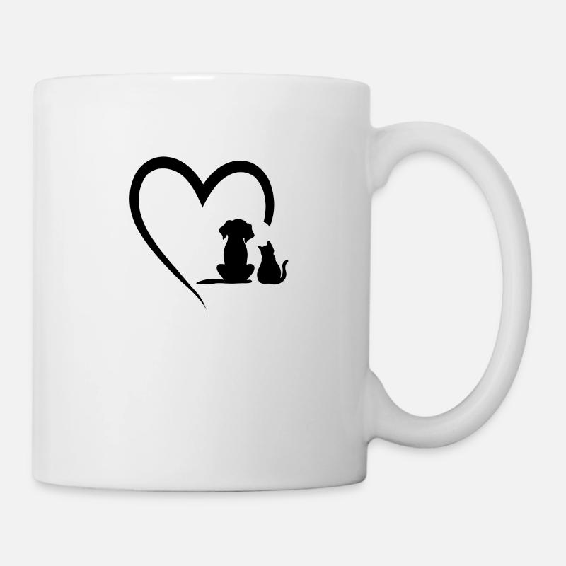 Cadeau d'amour pour chien et chat - Mug blanc - blanc
