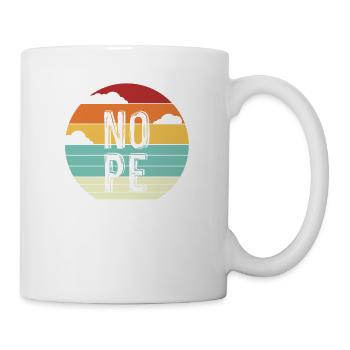 Nope Vintage Spruch Retro Ironie Nein Humor Cool - Tasse - Weiß - Rechts