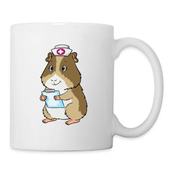 Infirmière de cochon d'Inde habillée - Mug blanc - blanc - Droite