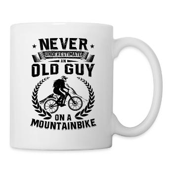 Mountainbike Downhill Biker Fully Radfahrer Guy - Tasse - Weiß - Rechts