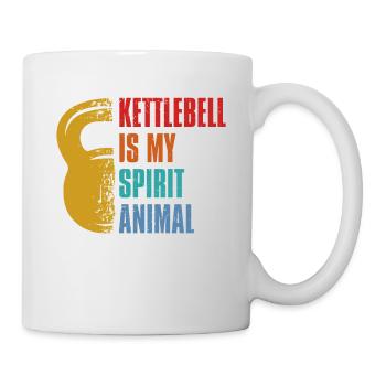 Kettlebell is my spirit animal, Fitness Workout - Mug - white - Right