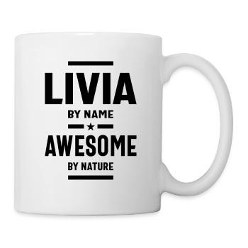 Livia Personalized Name Birthday Gift - Mug - white - Right