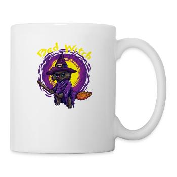 Mauvais chat sorcière pour sorcières chevauche le balai - Mug blanc - blanc - Droite