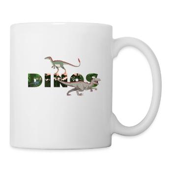 Dinosaurier Dinos Tyrannosaurus Allosaurus - Tasse - Weiß - Rechts