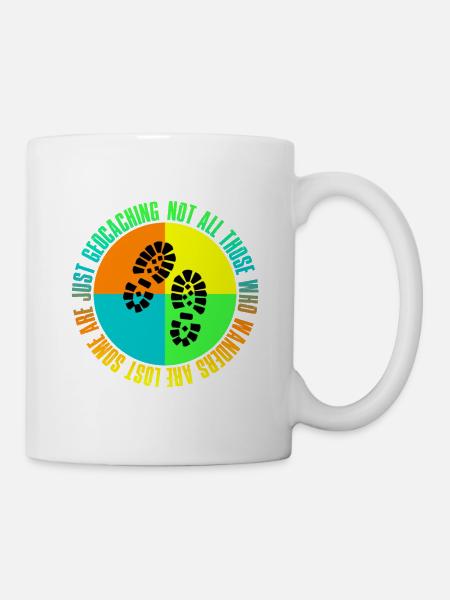 Schnitzeljagd mit Gps Geocaching Geschenk Freunde - Tasse - Weiß