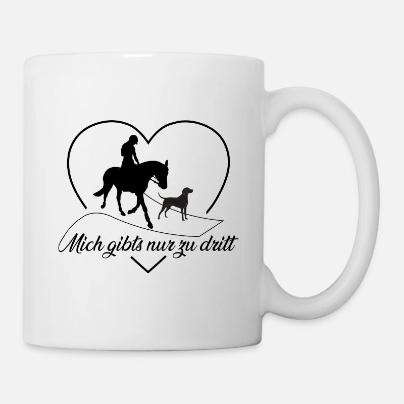 Idée cadeau chien et cheval amour pour les animaux dames / filles - Mug blanc - blanc