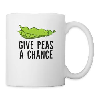 Give Peas A Chance Vegan Vegetarian Peas - Tasse - Weiß - Rechts