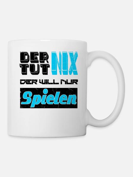 Der tut nix der will nur spielen Gamer Spruch - Tasse - Weiß