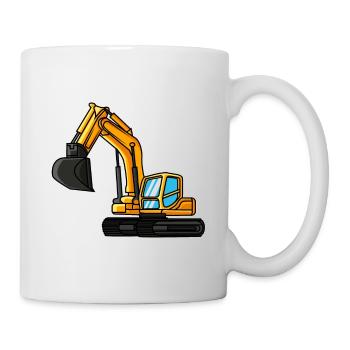 Excavatrice idée cadeau enfant chantier de construction de conducteur de pelle - Mug blanc - blanc - Droite