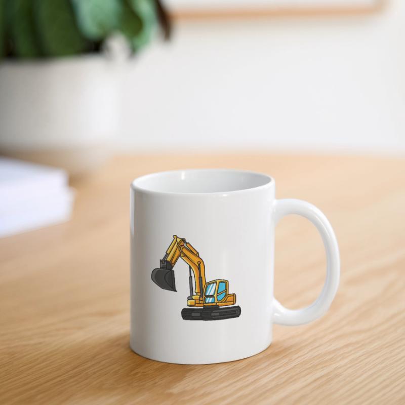 Bagger Geschenkidee Kind Baggerfahrer Baustelle Tasse