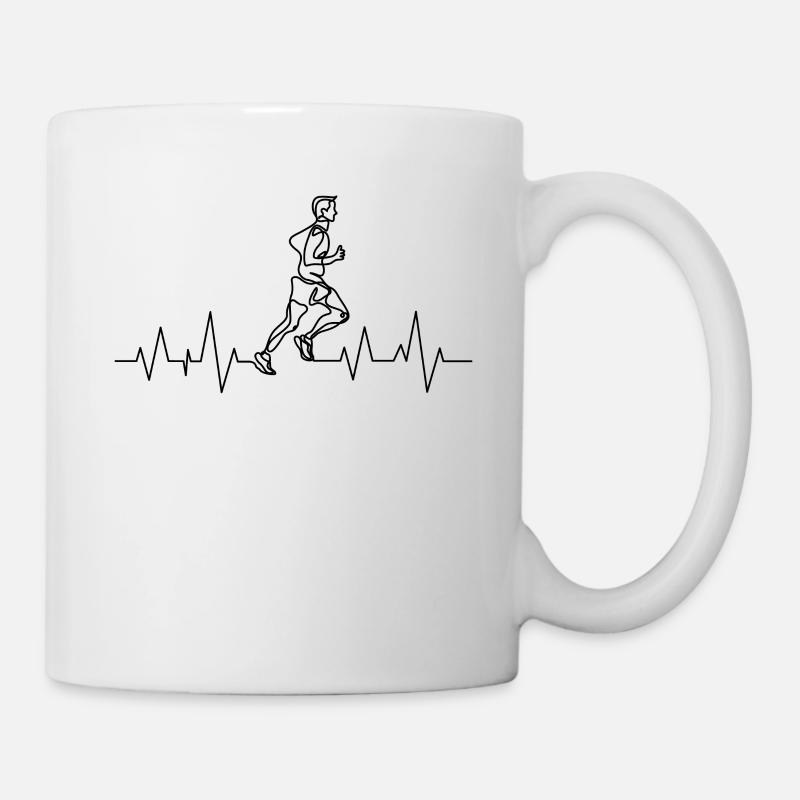 Läufer Herzschlag - Tasse - Weiß