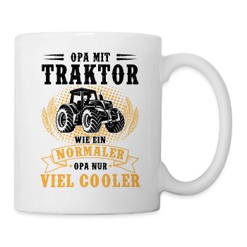 Traktor Opa - Tasse - Weiß - Rechts