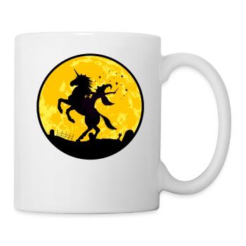 Witch on unicorn motif for stickers and more - Mug - white - Right