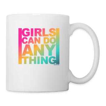 Girls can do anything - Women's Power - Girls Power - Mug - white - Right