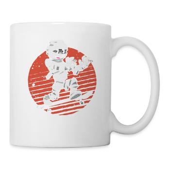 Lustig Mumie auf dem Skateboard Geschenk für Skate - Tasse - Weiß - Rechts
