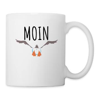 Moin Hamburg Möwe Hansestadt Lustiger Spruch Witz - Tasse - Weiß - Rechts
