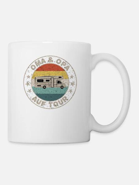 Grandma & Grandpa on Tour Vintage Retro - Mug - white
