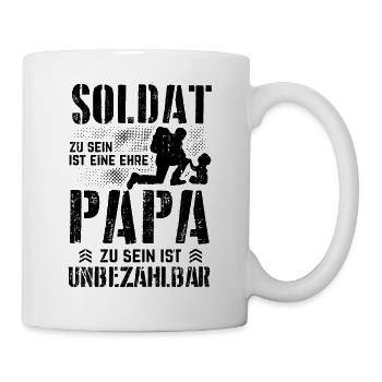 Soldat Papa Sohn - Bundeswehr Ehre Soldaten Vater - Tasse - Weiß - Rechts