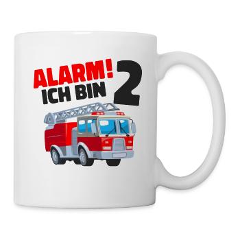2. Geburtstag Feuerwehr - Tasse - Weiß - Rechts