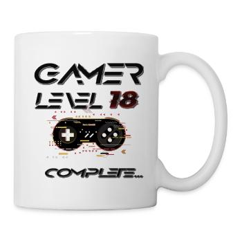 18 Jahre altes Gamer T-Shirt – Spiellevel komplett - Tasse - Weiß - Rechts