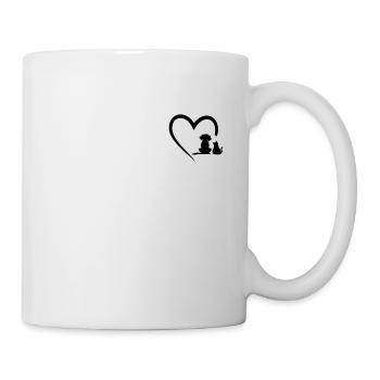 chien & chat coeur motif animaux animaux amour cadeau - Mug blanc - blanc - Droite