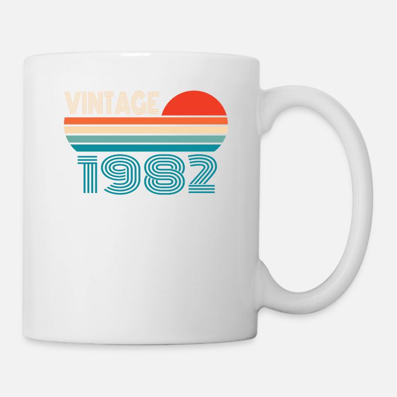 Vintage 1982 anniversaire cadeau vintage rétro - Mug blanc - blanc