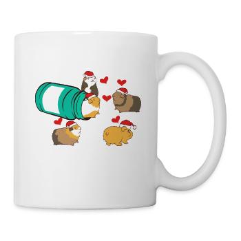 Lustiges Meerschweinchen Happy Pills Haustier - Tasse - Weiß - Rechts