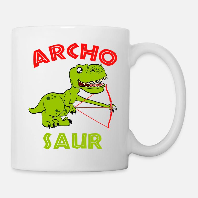 Archo Saurier Bogenschießen Bogenschützen Pfeil - Tasse - Weiß