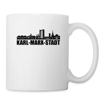 lustiges Chemnitz Karl Marx Stadt skyline Geschenk - Tasse - Weiß - Rechts