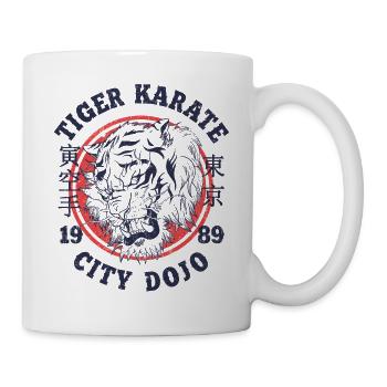 Conception de film vintage rétro Tiger Karate City Dojo - Mug blanc - blanc - Droite