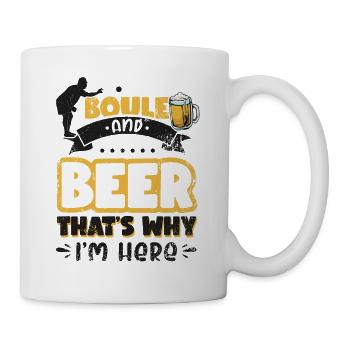 Bière et Boule Voilà pourquoi je suis ici Boccia Petanque - Mug blanc - blanc - Droite