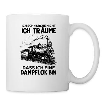 Lokomotive Zug Dampflok Gleis Eisenbahn - Tasse - Weiß - Rechts