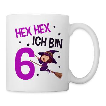 6. Geburtstag Hexe - Tasse - Weiß - Rechts