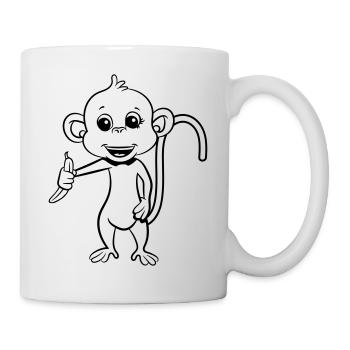 monkey has banana - Mug - white - Right