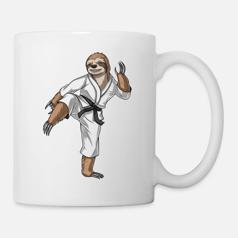 Faultier Karate - Tasse - Weiß