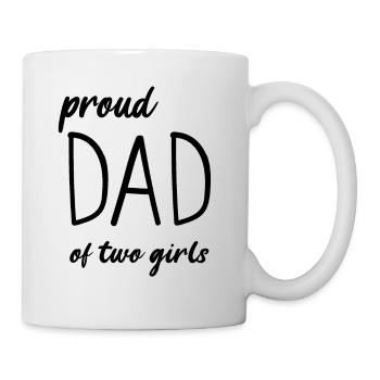 Proud dad of two girls - Mug - white - Right