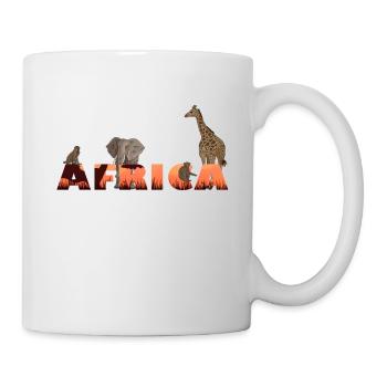African animals africa giraffe elephant monkey - Mug - white - Right