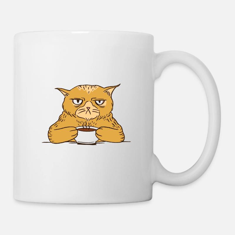 Touch My Coffee I Will Slap You So Hard Cat Coffee - Mug - white