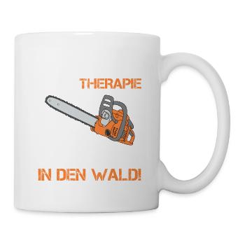 Motorsägen Spruch Kettensäge Förster Wald - Tasse - Weiß - Rechts