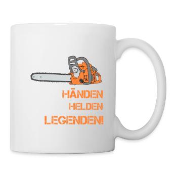 Motorsägen Spruch Säge Legende Wald Forst Motor - Tasse - Weiß - Rechts