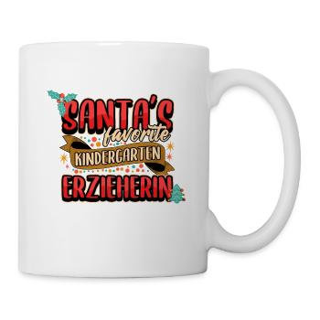 Erzieherin Weihnachtsspruch Weihnachten Geschenk - Tasse - Weiß - Rechts