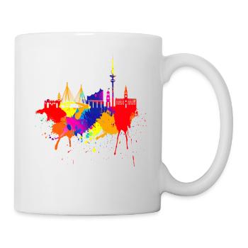 Hambourg Skyline Couleurs Colorées Peinture Art Perle - Mug blanc - blanc - Droite