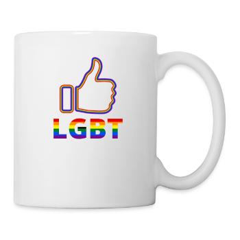 Daumen hoch LGBT Lesbian Gay Bisexual Transgender - Tasse - Weiß - Rechts