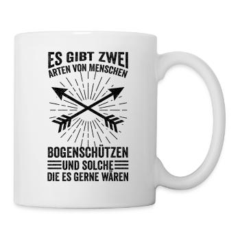 Bogenschießen Langbogen Bogenschützen Geschenkidee - Tasse - Weiß - Rechts