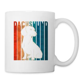 Dackel Retro Teckel Dachshund Hund Geschenkidee - Tasse - Weiß - Rechts