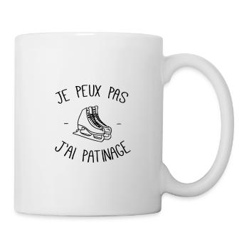 Je peux pas j'ai patinage - Mug blanc - blanc - Droite
