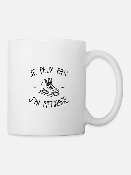 Je peux pas j'ai patinage - Mug blanc - blanc